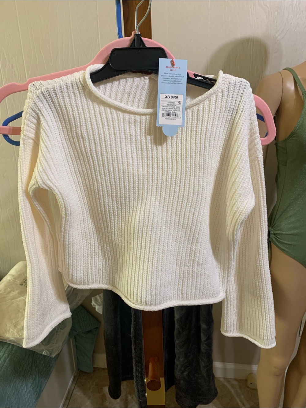 Target White Ribbed Crew Neck Sweater